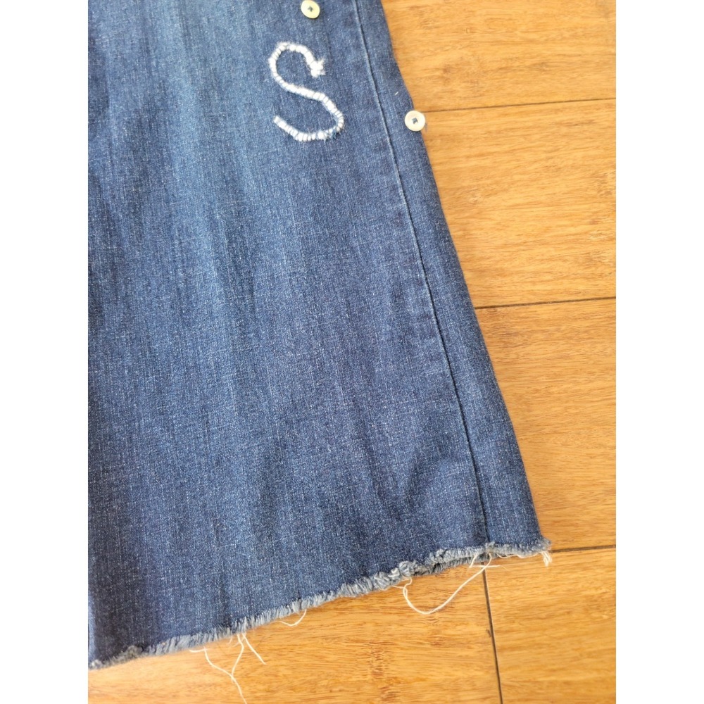 Vintage Y2K Lace Up Jeans Women's Size 31 Flared Leg Embroidered 90s 2000s - Picture 6 of 10